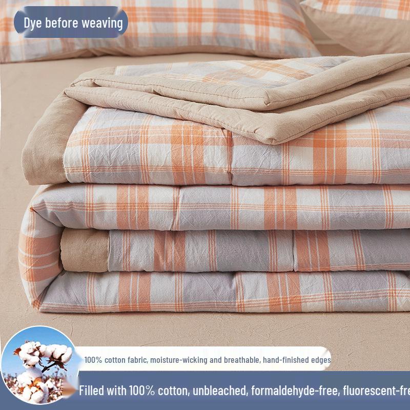 Inside and Out All-Cotton Quilt - 100% Pure Xinjiang Cotton Summer Air Conditioner Quilt for Single or Double Person