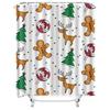 TU Cartoon Christmas Shower Curtain Cute Holiday Festive Bathroom Decor Holiday Decor Xmas Pattern Waterproof Fabric