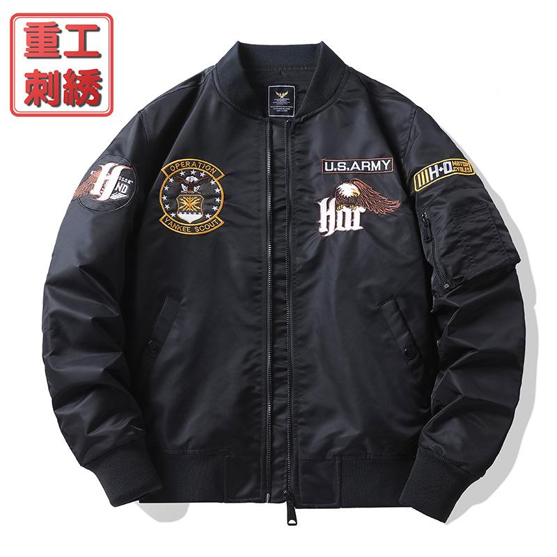 Air Force MA1 Pilot Jacket Men s Heavy Industry Embroidered Baseball Eagle Coat Work Trendy L