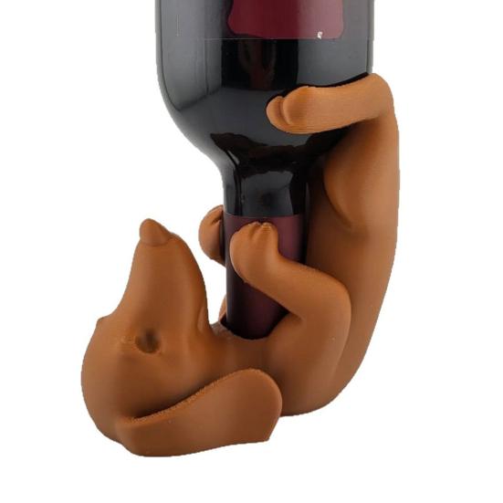 Wine Bottle Holder Cute Resin Dog Wine Rack Bar Decor Sturdy Stable