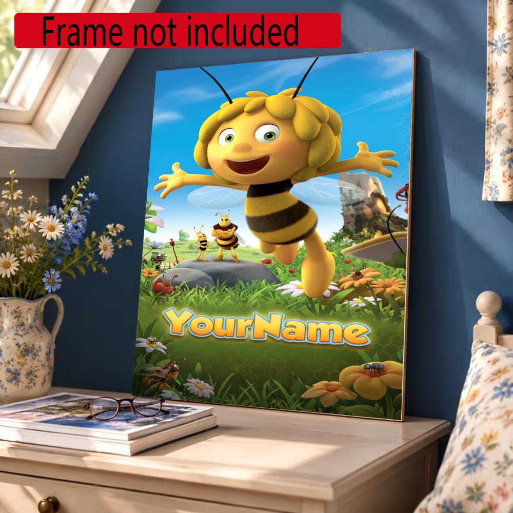 Biene Maja Customize Your Name Diamond Painting Round Diamond Diy Frameless Holiday Artwork Suitable For Home Office Wall Decoration