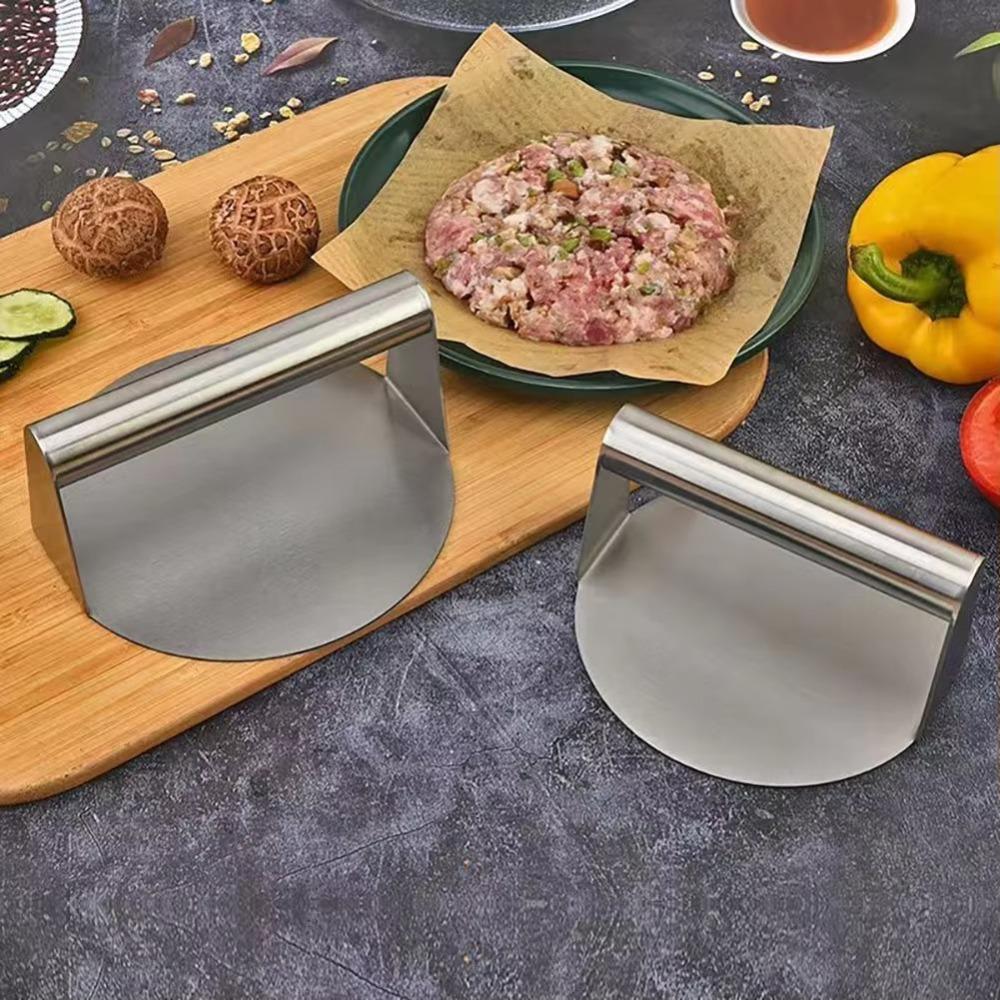 Grill Press Stainless Steel Smash Burger Press No Rust Round Stainless Steel Grill Press Burger Smasher Professional Cooking