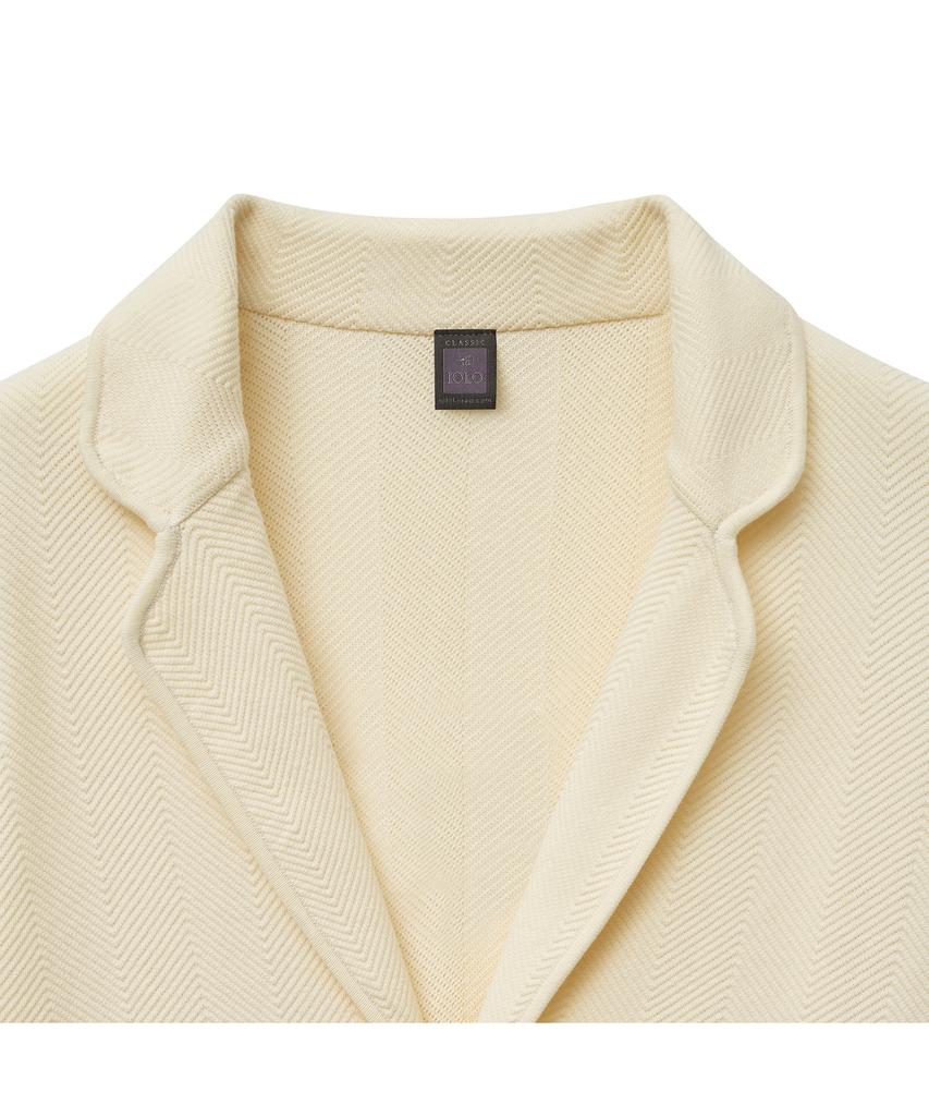 Iolo Herringbone Knit Jacket_Ivory