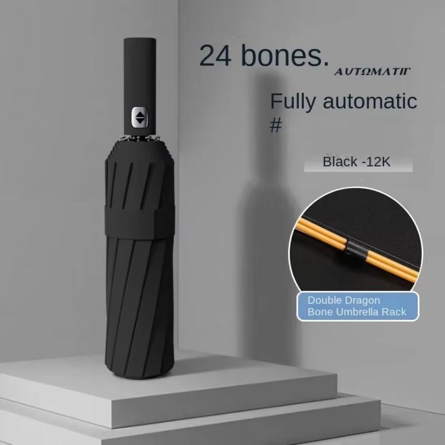 24 Bones Super Windproof Umbrella All Weather Umbrellas Large Size Fully Automatic Umbrella UV Protection Sunshade Travel