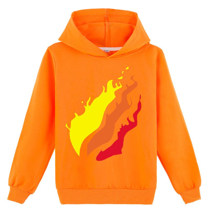 

Детские топы с капюшоном, весенне-осенние толстовки, пуловеры, повседневные 130cm оранжевый