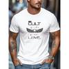 Plus-Size Men'S T-Shirt, Relaxed And Casual, Easy And Clean, Featuring THE CULT LOVE Design for Summer Leisure, Short-Sleeved Round Neck, Plus Size