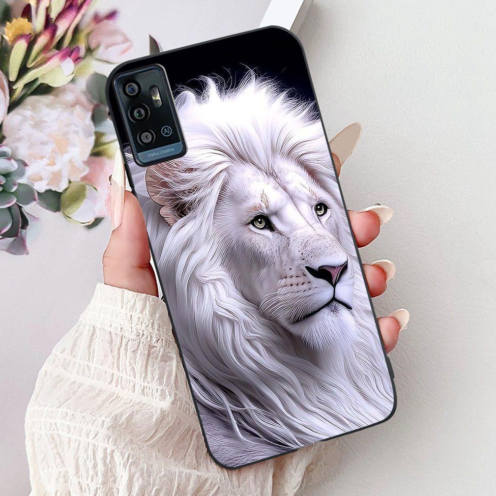 Für ZTE Blade A51 Hülle Für ZTE Blade A71 Case A7030 Luxus Schmetterling Liebe Süße Katze Cool Hübsch Löwe Bemalt Schwarzes Silikon