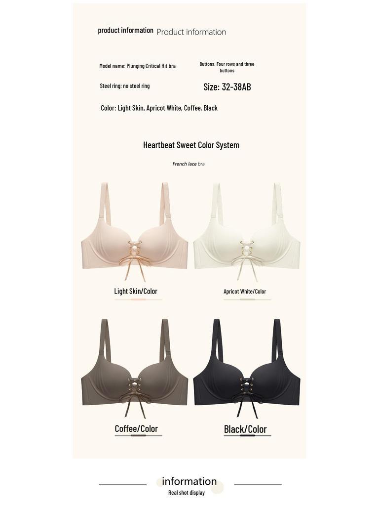 Smooth Seamless Strappy Push-Up Bra: Wirefree Support for Small Chests