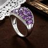 Gorgeous 925 sterling silver women's Big ring natural amethyst gemstone noble fine jewelry for anniversary engagement gift