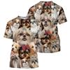 Corgi French Bulldog Pug 3D Print T-shirt Men Fashion Casual Short-sleeved Round Neck