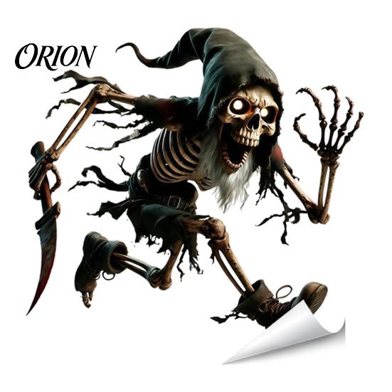 Weather Resistant Glass Ornaments Halloween Ghost Skeleton Grim Reaper Static Window Clings, Horror Break Through Spooky Theme Decals Decals,