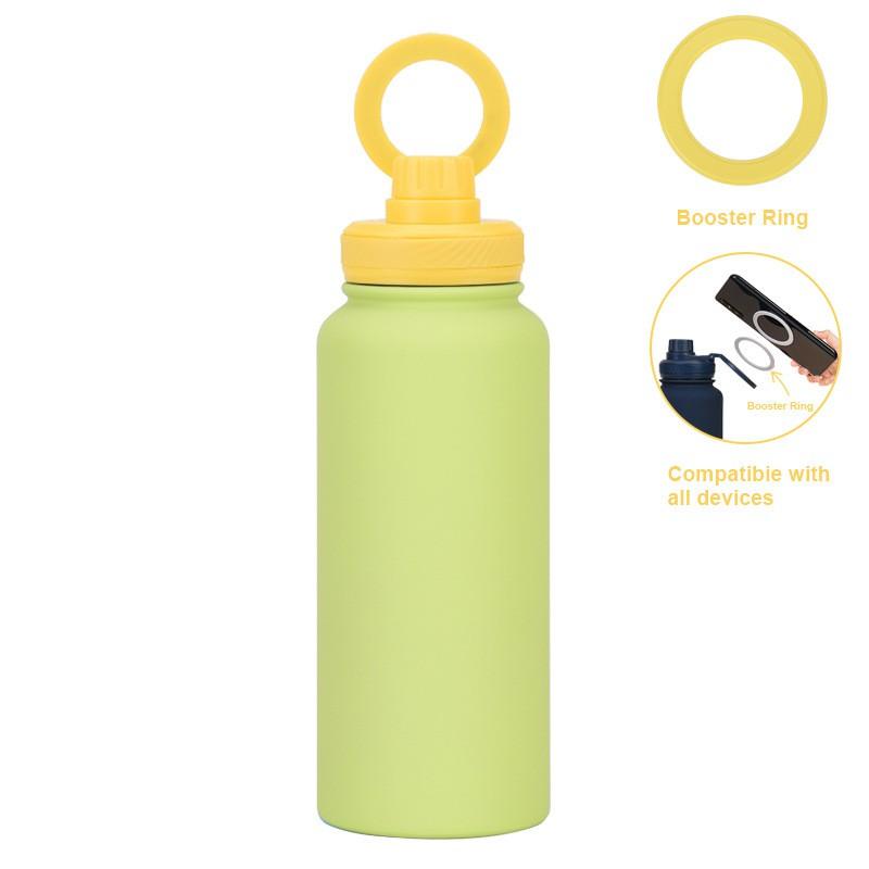 1L Vacuum Insulated Stainless Steel Travel Mug With Magnetic Phone Holder Leakproof Sport Water Bottle Outdoor Hiking Camping