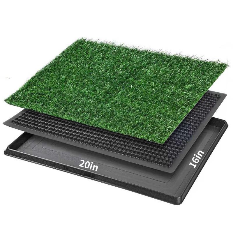 Dog Grass Toilet with Pee Pad Washable Dog Grass Pad Reusable Odor-Control for Pet Training Easy-Clean Pee Pads Non-Slip Mats Dog Toilet