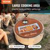 Griglia per Focolare X-Marks, Griglia Rotonda da Cottura, Griglia Robusta in Acciaio per Brace da Campo BBQ con Manico e Supporto a Filo X, Utensili da Cucina Portatili per Campeggio