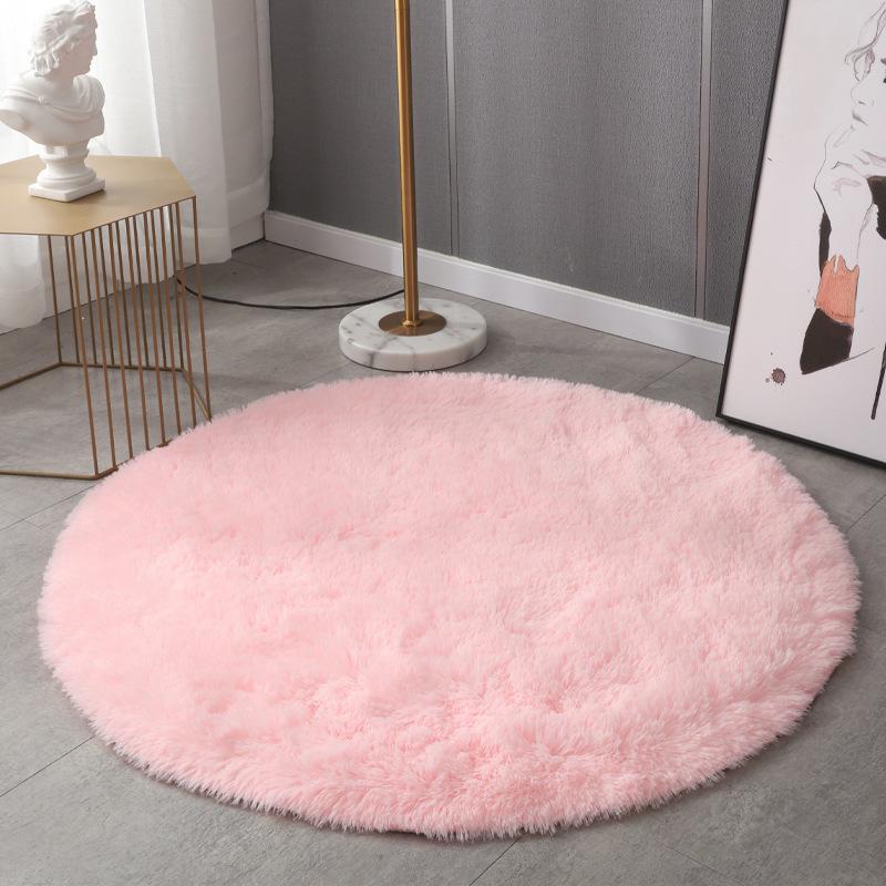 1Pcs Soft Plush Round Rug for Bedroom Home Decor Fluffy Shag Circle Area Rugs Kids Room Classroom Nursery Living Room Decor