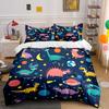 Ensemble de décoration Dinosaure de l'espace pour enfants Ensemble de literie Avec 1 housse de couette 2 taies d'oreiller Simple Double King Queen, Cadeau