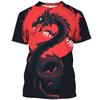 Summer Men's T Shirt Casual Short Sleeve Dragon 3d Pattern Pullover Street Loose Clothing Men T-shirt Women T Shirt Kid Tshirt