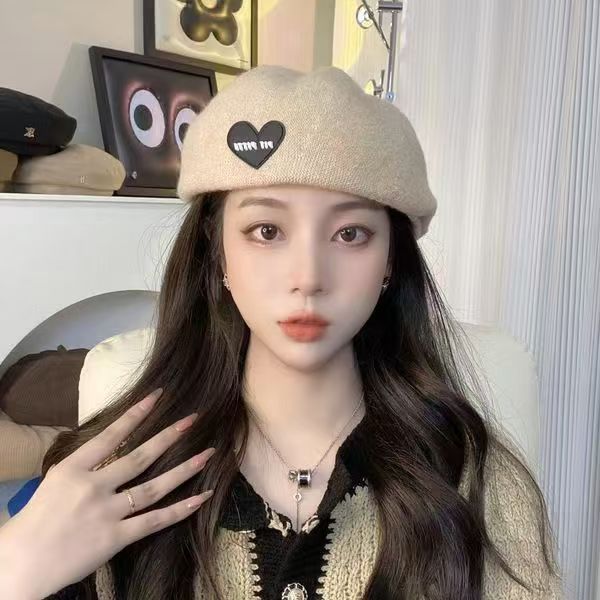 Trendy Women's Berets Thin Breathable Painter Hat Anti-sun Solid Winter Beret Lady