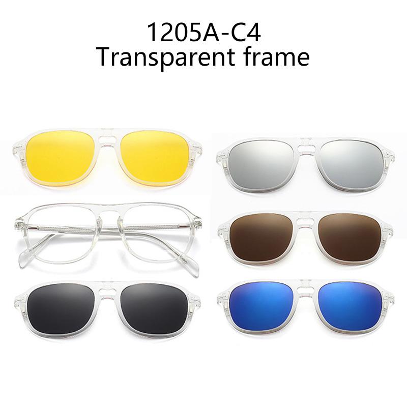 

TR90 Magnetic Clip On Sunglasses Retro Snap On Frame With Lens For Nearsightedness Glasses Stylish Accessory SHOW AS PICTURE