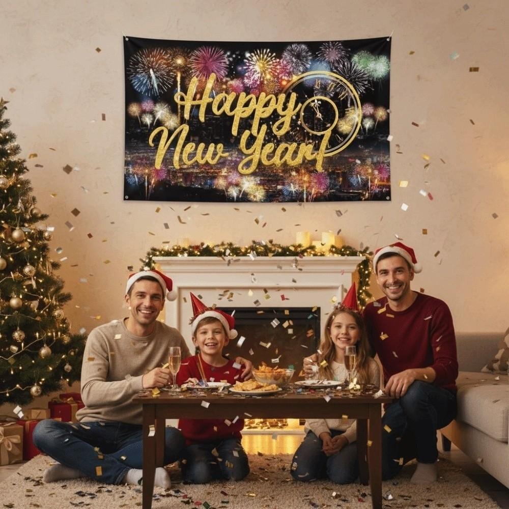 Banner 2026 Background Cloth 150x100CM New Year Wall Decor Cloth New Year Backdrop Porch Sign