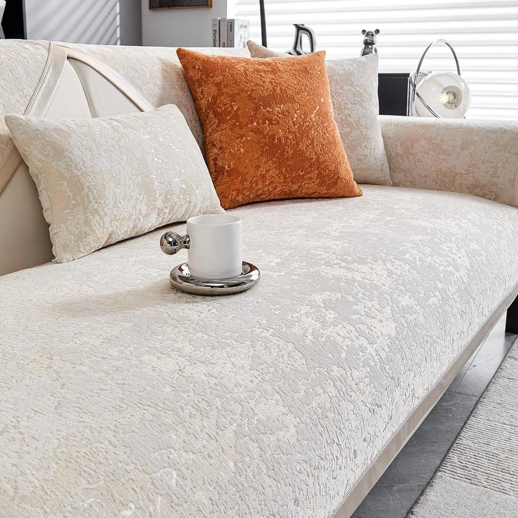 Modern And Simple Jacquard Chenille Sofa Cover 2025 New High-end Feel Four Seasons Universal Dustproof And Anti Slip Sofa Cover