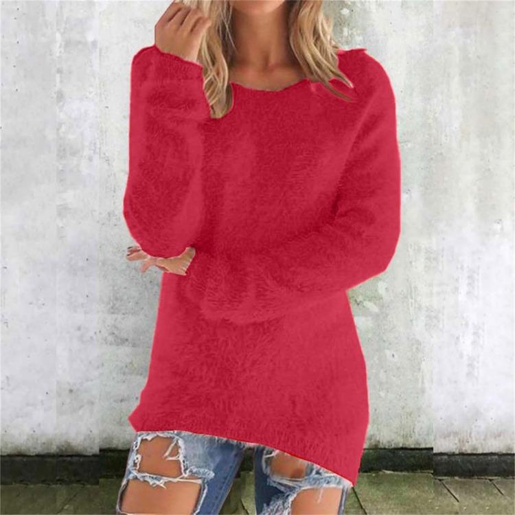 Cozy Winter Womens Fuzzy Sweater Thermal Fleece Pullover Long Sleeve Cute Casual Crewneck Soft Sweaters Clothes