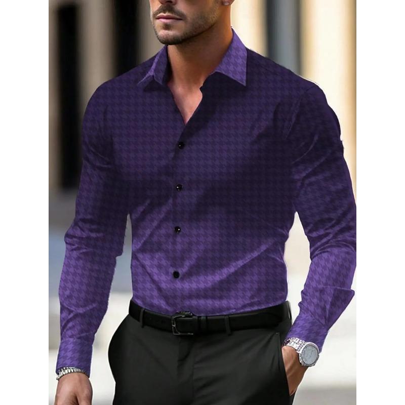 

Новая мужская линия в стиле business casual, рубашка с 3D-принтом, формальная, весенне-летняя, с лацканами, с длинным рукавом, размеры XS-5XL, рубашка из эластичной ткани, 2024 5XL