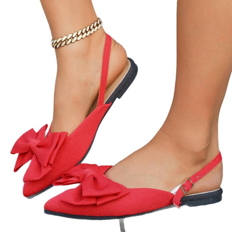 Women's New Plus Size Flat Ankle-Wrap Sandals Buckle Casual Style