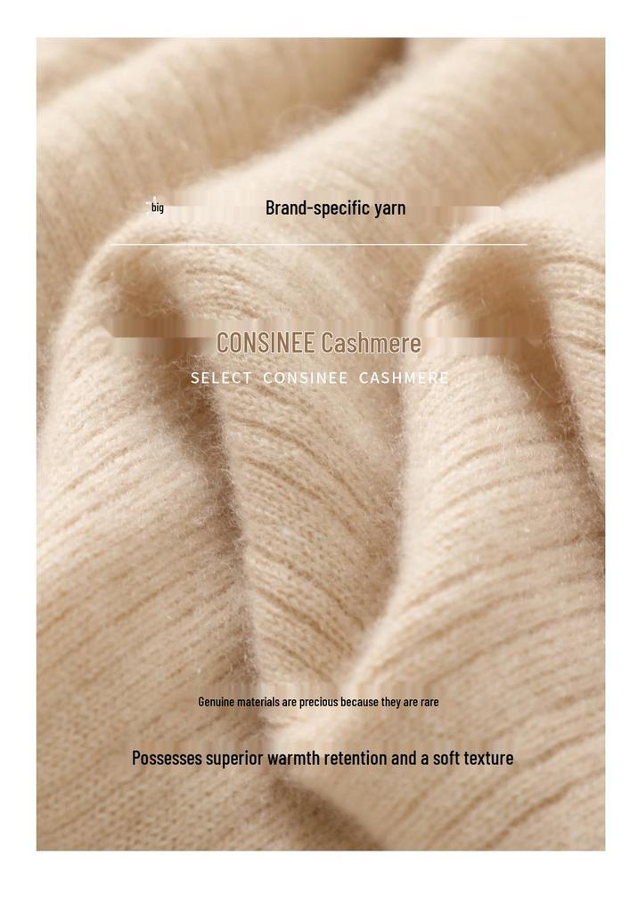 Lekasha Pure Cashmere Seamless Vertical Stripe Round Neck Base Layer Shirt for Autumn/Winter