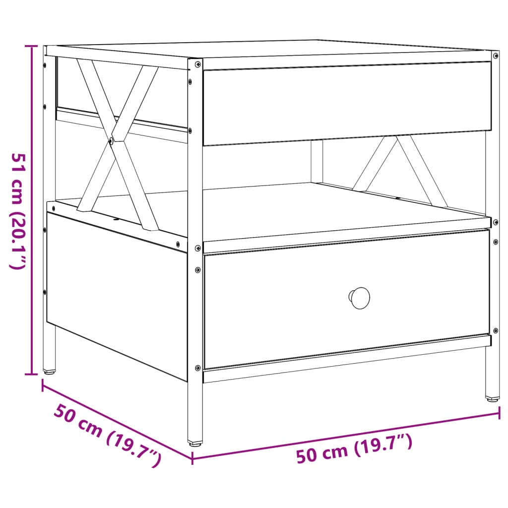 Infinity LED Coffee Table in Grey Sonoma 50x50x51 cm