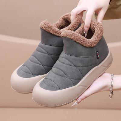 Women's Warm Platform Snow Boots Outdoor Indoor House Shoes Comfortable Winter Ankle Booties Anti-Slip Faux Fur Lining Short Booties Shoes for Women