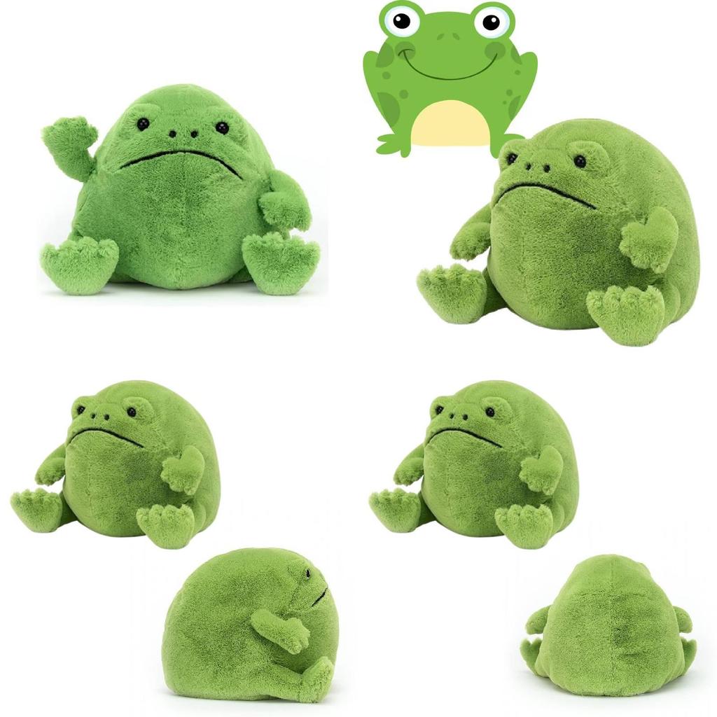 Adorable Ricky Rain Frog Plush Toy Soft Cartoon Frog Doll For Kids 30x25x20cm