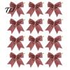 Gold Powder Bow Ties for Gifts Glitter Christmas Bow, Sparkling Ribbon Hanging Ornament Durable Ornaments Trees Tree Wreath Gift Box, Festive