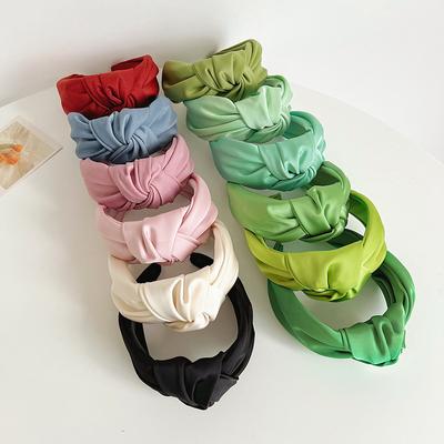 Boheemse Etnische Grote Knoop Satijnen Haarbanden Hoofdbanden Versiering Accessoires Haaraccessoires