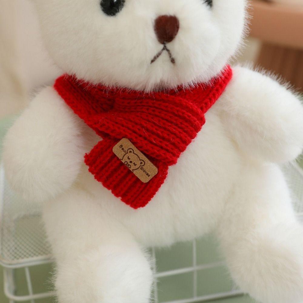Cartoon Scarf Bear Soft Pillow Stuffed Scarf Bear Stuffed Dolls Bear Plush Toy Room Decor