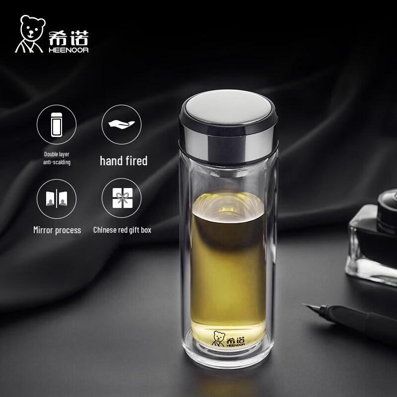 HEENOOR Double-Walled Borosilicate Glass Tea Cup