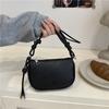 Simple Solid Color Lychee Texture Women Casual Shoulder Bag For Daily Use