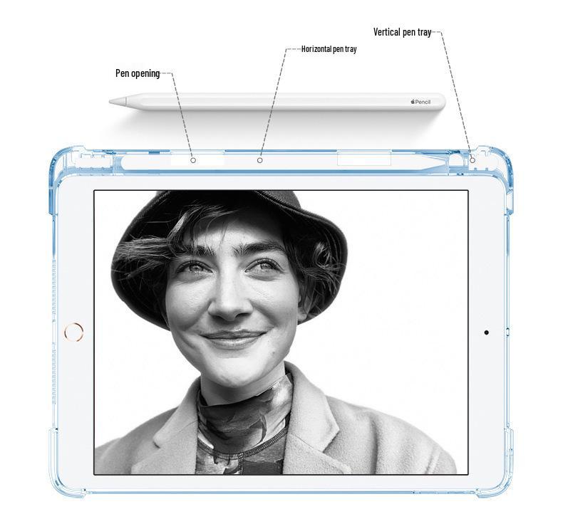 Acrylic Protective Case for Apple iPad 10.2/10.9/11 with Left Pen Slot and TPU Soft Edge
