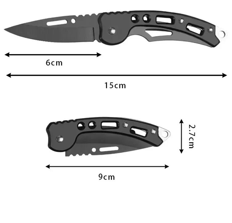 Portable and foldable multifunctional stainless steel with keychain, fruit cutting tools, outdoor mini knives, camping equipment