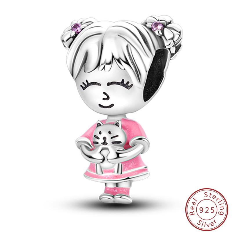 Character Series 925 Silver Sports Cooking Cute Boys And Girls Charms Beads 3mm DIY Fine Jewelry Making