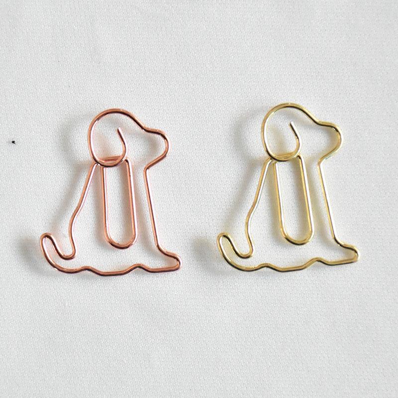 Cute Animal Shaped Golden Metal Decorative Paper Clip Bookmark Gift