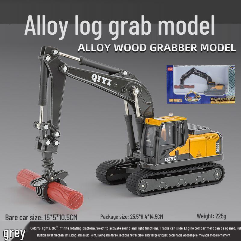 

1:Игрушка Экскаватор с захватом для бревен из сплава 60, со звуком, светом и платформой с бесконечным вращением