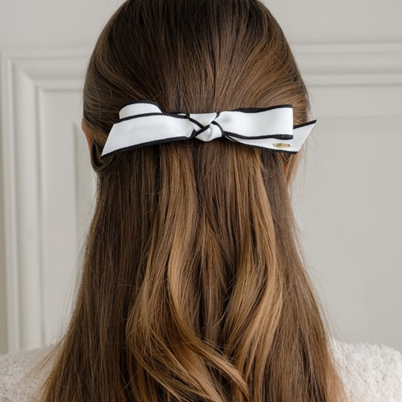 

HAS HDM013 Classic ribbon hair pin IVORY