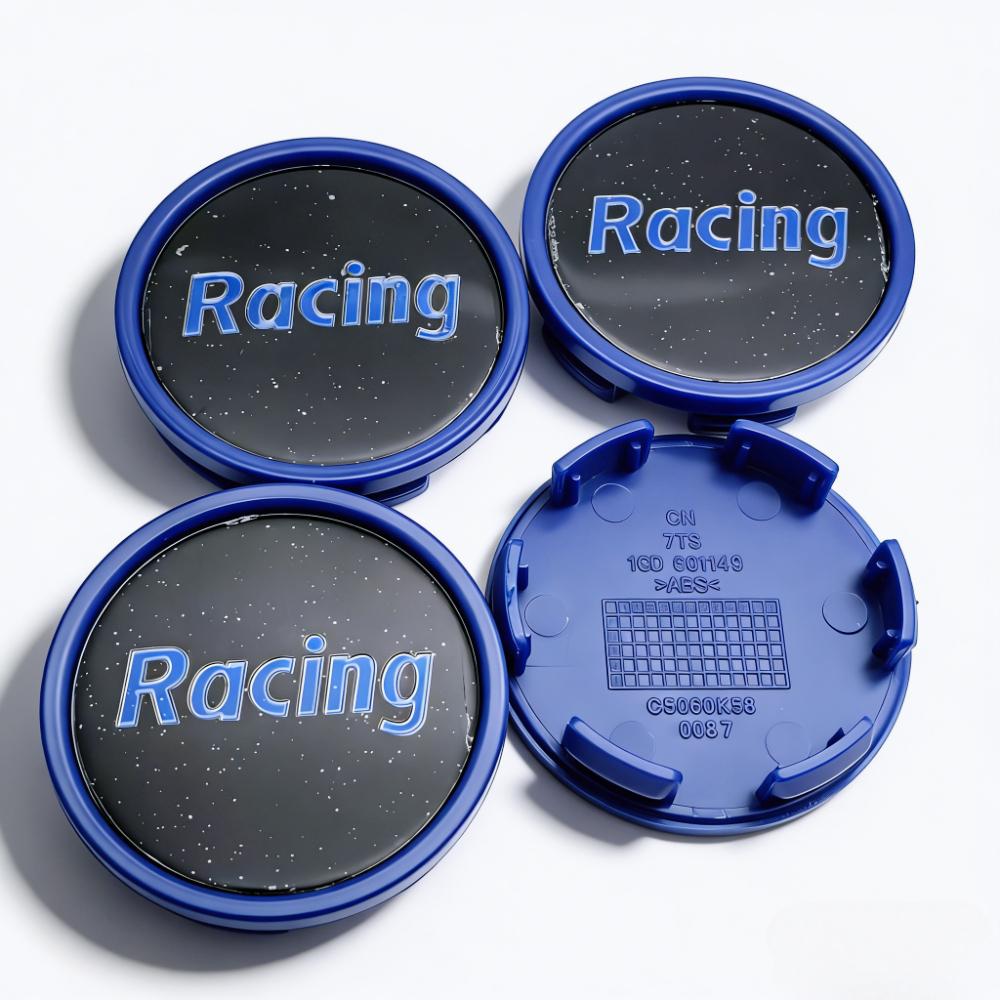 

4pcs Racing Sport Logo Badge Emblem Car Wheel Center Caps 58MM Clips 53MM Rim Hubcaps Cover Wheels Hub Dust Cap Car Accessories Racing Badge&4pcs K58 Wheel Caps