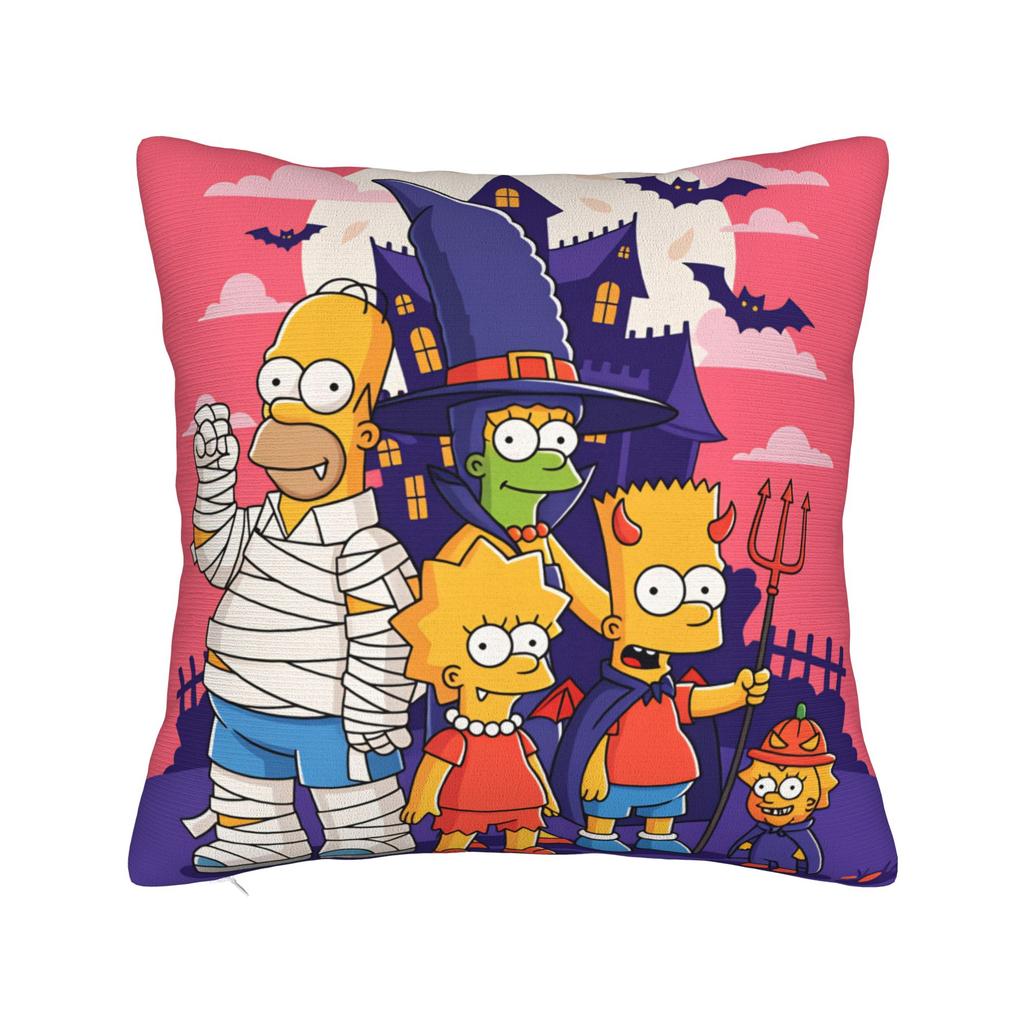 Pillow Cover SSimpsons Spooky Springfield Shenanigans Halloween Novelty Pillow Case For Couch Sofa Bedroom Pillowcases