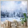 Skog snøscene hjemmekunst dekorasjon gobelin bohemsk dekorasjon psykedelisk scene veggoppheng soverom veggdekorasjon
