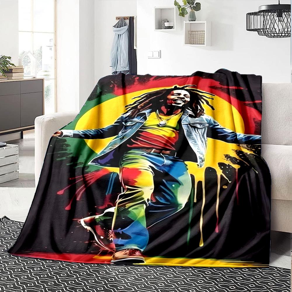 Bob Marley Blanket Durable Comfort Perfect for Office Livingroom Seaside Four Seasons Universal Warmthful Decor