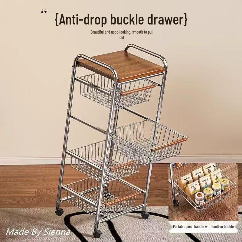 Chinese Style Multi-Layer Snack and Produce Trolley