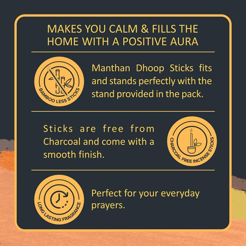 Zed Black Manthan Dhoop Sticks Pack of 24 (6 X 4) Bamboo Less Incense Sticks In 6 Fragrances for Meditation Sticks (240 Units)