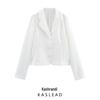 2025 Spring Women's European & American Style Casual Single-Breasted White Blazer